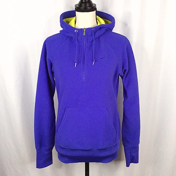 Nike Tops - Nike Therma-Fit Hoodie Sweatshirt Womens Size Medium Purple Polar Fleece 1/4 Zip